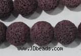 CLV480 15.5 inches 16mm round dyed purple lava beads wholesale