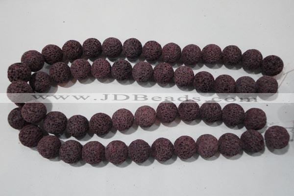 CLV480 15.5 inches 16mm round dyed purple lava beads wholesale