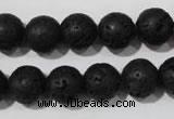 CLV486 15.5 inches 12mm round black lava beads wholesale