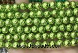 CLV536 15.5 inches 6mm round plated lava beads wholesale