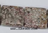 CMB24 15.5 inches 30*30mm square natural medical stone beads