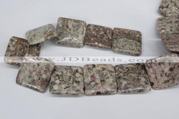 CMB25 15.5 inches 40*40mm square natural medical stone beads