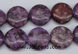 CMB31 15.5 inches 16mm flat round dyed natural medical stone beads