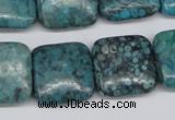 CMB54 15.5 inches 20*20mm square dyed natural medical stone beads