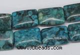 CMB57 15.5 inches 13*18mm rectangle dyed natural medical stone beads