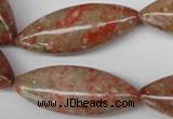 CME04 15.5 inches 15*40mm marquise New unakite gemstone beads