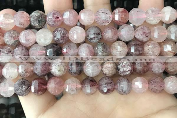 CME252 15.5 inches 7*9mm - 8*10mm pumpkin strawberry quartz beads