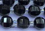 CME353 15 inches 8mm pumpkin black agate beads