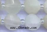 CME357 15 inches 10mm pumpkin white moonstone beads