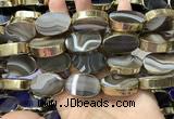 CME516 12 inches 18*28mm - 20*30mm oval banded agate beads