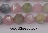 CMG202 15.5 inches 8mm faceted nuggets morganite gemstone beads