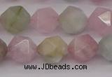 CMG204 15.5 inches 12mm faceted nuggets morganite gemstone beads