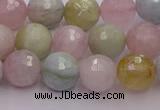 CMG211 15.5 inches 8mm faceted round morganite beads wholesale