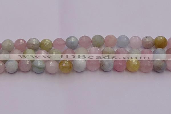 CMG213 15.5 inches 12mm faceted round morganite beads wholesale