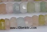 CMG217 15.5 inches 5*9mm faceted rondelle morganite beads