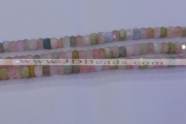 CMG221 15.5 inches 5*8mm faceted rondelle morganite beads