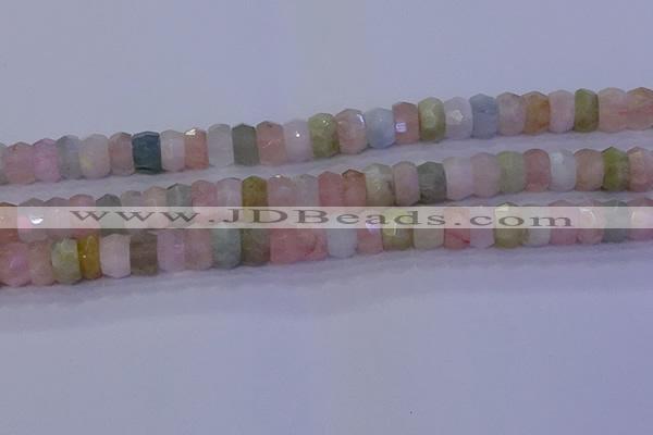 CMG223 15.5 inches 6*10mm faceted rondelle morganite beads