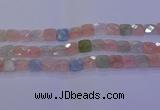 CMG260 15.5 inches 12*12mm faceted square morganite beads