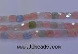 CMG262 15.5 inches 16*16mm faceted square morganite beads