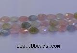 CMG273 15.5 inches 12*16mm faceted flat teardrop morganite beads