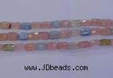 CMG277 15.5 inches 8*12mm faceted rectangle morganite beads