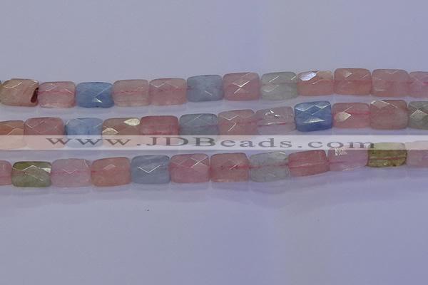 CMG277 15.5 inches 8*12mm faceted rectangle morganite beads