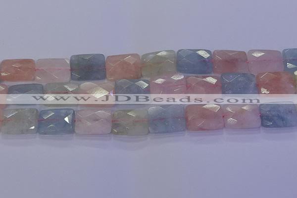 CMG280 15.5 inches 13*18mm faceted rectangle morganite beads