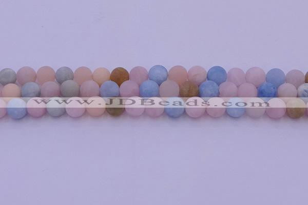 CMG303 15.5 inches 10mm round matte morganite beads wholesale