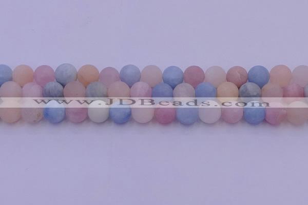 CMG304 15.5 inches 12mm round matte morganite beads wholesale