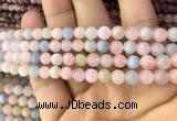 CMG336 15.5 inches 6mm round natural morganite beads