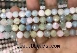 CMG346 15.5 inches 8mm faceted round morganite beads wholesale