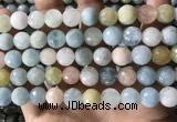 CMG388 15.5 inches 10mm faceted round morganite beads wholesale