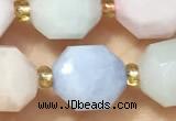 CMG445 15 inches 9*10mm faceted morganite beads wholesale