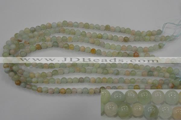 CMG51 15.5 inches 6mm round natural morganite beads wholesale