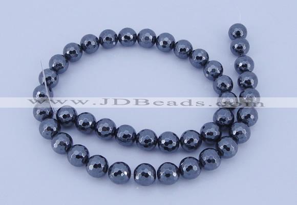 CMH04 16 inches 8mm faceted round magnetic hematite beads