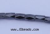 CMH12 16 inches 6*8mm faceted column magnetic hematite beads