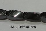 CMH152 15.5 inches 5*11mm twisted rice magnetic hematite beads