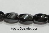 CMH156 15.5 inches 5*8mm twisted rice magnetic hematite beads