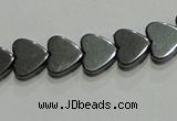 CMH174 15.5 inches 6*6mm heart magnetic hematite beads wholesale