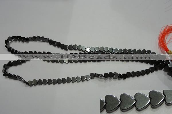 CMH174 15.5 inches 6*6mm heart magnetic hematite beads wholesale