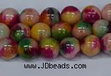 CMJ591 15.5 inches 8mm round rainbow jade beads wholesale