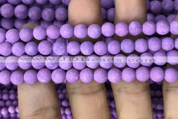 CMJ817 15.5 inches 8mm round matte Mashan jade beads wholesale