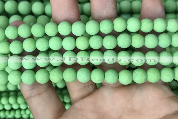 CMJ842 15.5 inches 8mm round matte Mashan jade beads wholesale