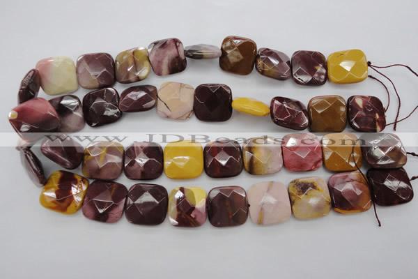 CMK162 15.5 inches 20*20mm faceted square mookaite beads wholesale