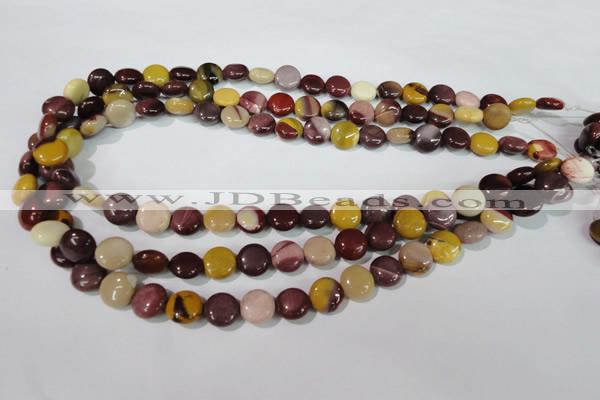 CMK240 15.5 inches 10mm flat round mookaite gemstone beads