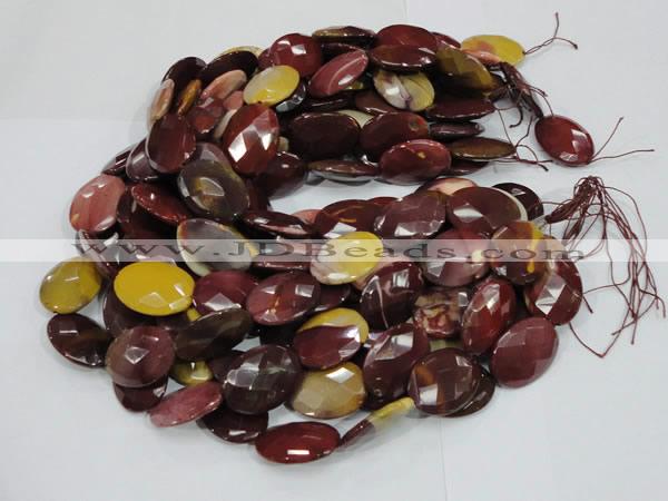 CMK25 15.5 inches 15*20mm faceted oval mookaite beads wholesale