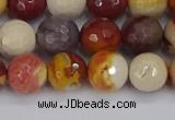 CMK318 15.5 inches 8mm faceted round mookaite gemstone beads