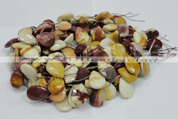 CMK33 15.5 inches 18*25mm faceted flat teardrop mookaite beads