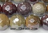 CMK357 15 inches 10mm faceted round AB-color mookaite beads