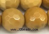 CMK368 15 inches 12mm faceted round yellow mookaite beads